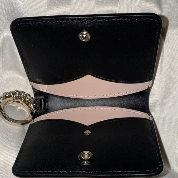 Kate Spade Black Leather Keychain Wallet cardholder - Picture 7 of 11